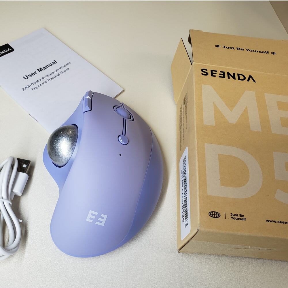 Seenda Wireless Trackball Mouse Bluetooth Ergonomic Mouse Rollerball Mouse MBD5